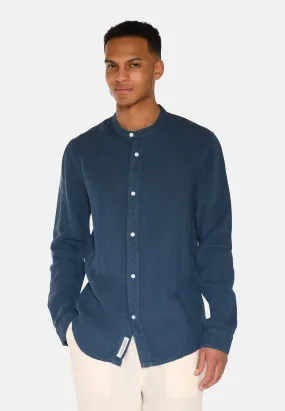 Mando long sleeved linen shirt 4115 - Blue Ashes