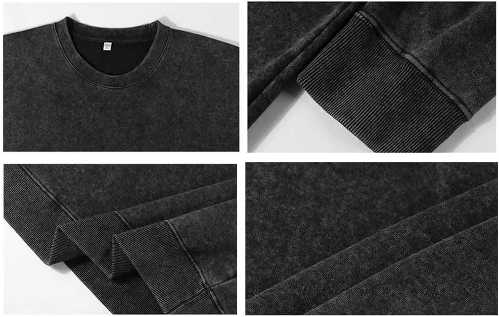 Mens Oversized Vintage Hoddies Unisex Acid Wash Streetwear Pullover Trendy Baggy Hoodies