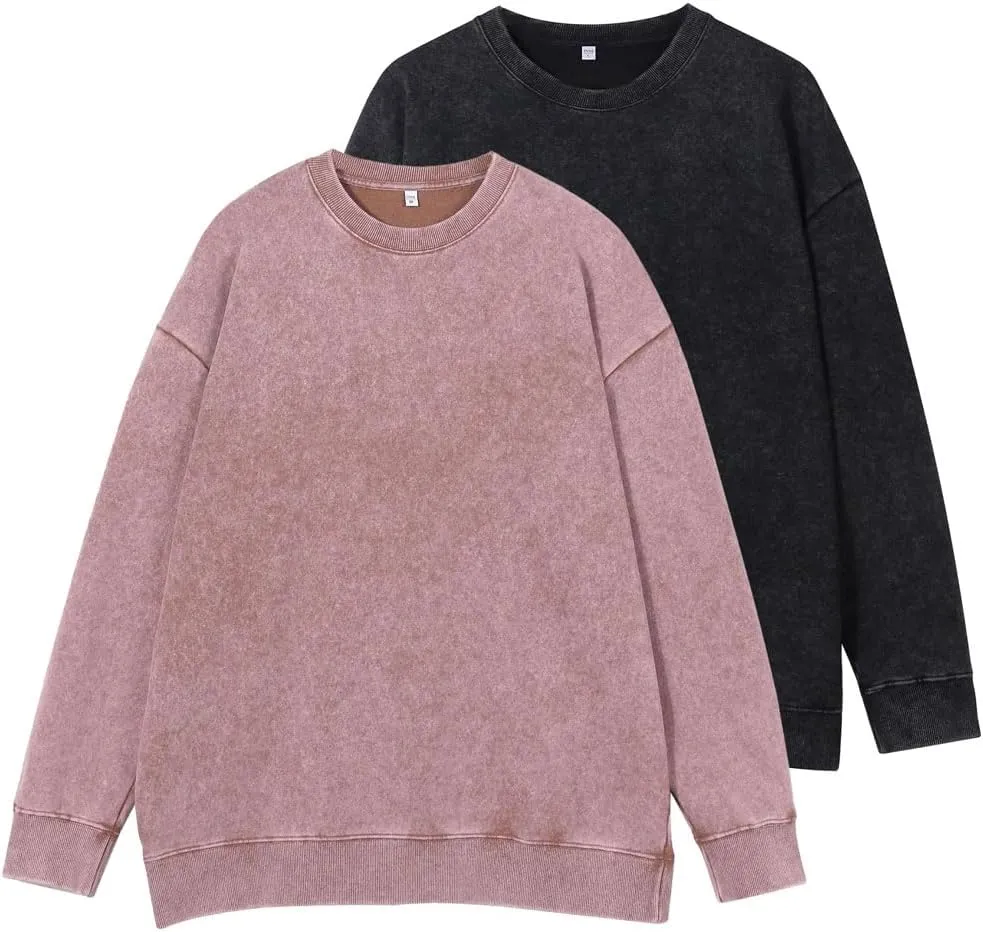 Mens Oversized Vintage Hoddies Unisex Acid Wash Streetwear Pullover Trendy Baggy Hoodies