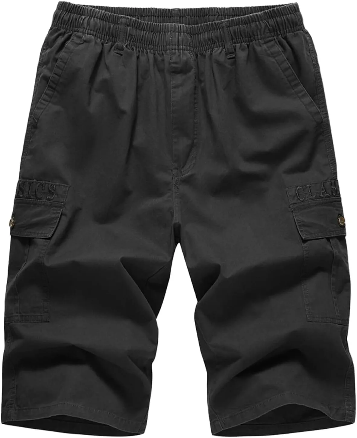 Men's Shorts Casual Elastic Waist Cargo Shorts Cotton Work Shorts Multi Pocket Casual Comfort Flex Waistband Shorts