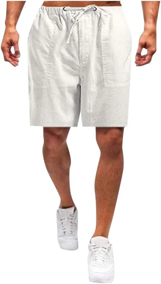 Mens Shorts Casual Men's Sports Shorts Beach Shorts Casual Cotton Linen Shorts Men Short Men Casual Fishing Shorts