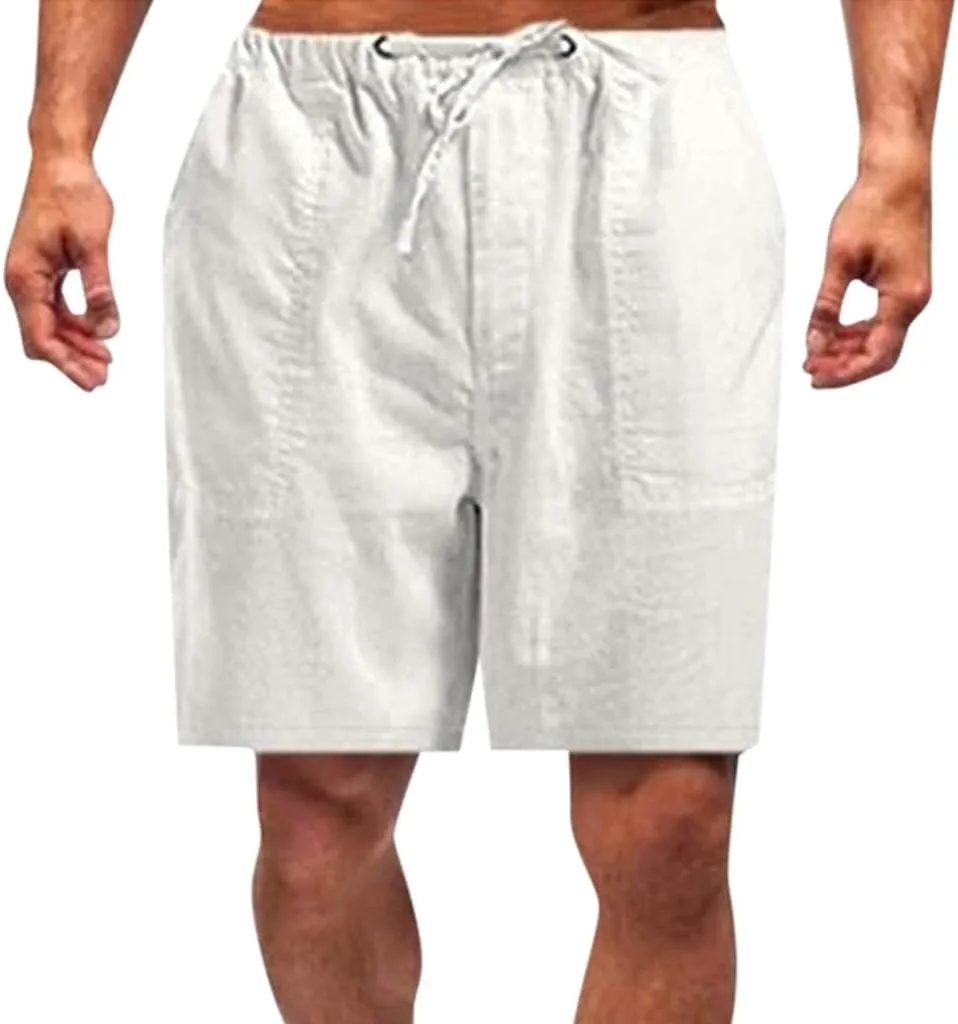 Mens Shorts Casual Men's Sports Shorts Beach Shorts Casual Cotton Linen Shorts Men Short Men Casual Fishing Shorts