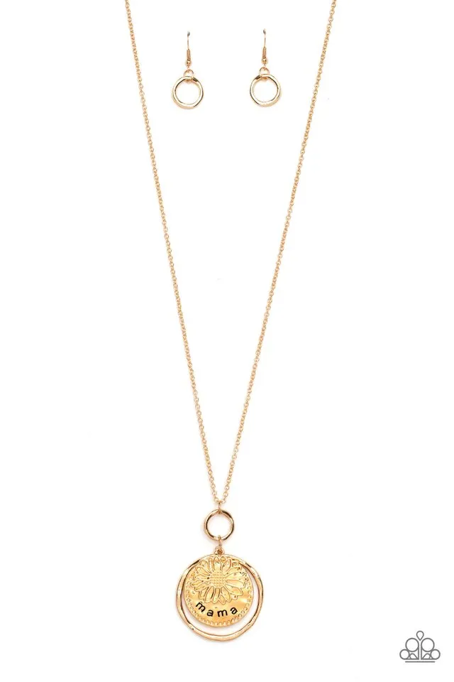 Paparazzi Necklace ~ Flowers for Mama - Gold