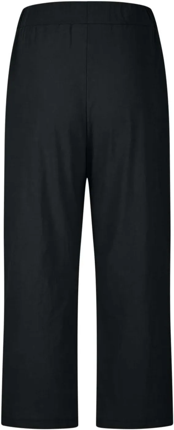 PTOLOCIF Women's Linen Blend Pants Straight Leg Dress Pants High Waist Cotton Linen Pant Flowy Wide Leg Summer Boho Trousers