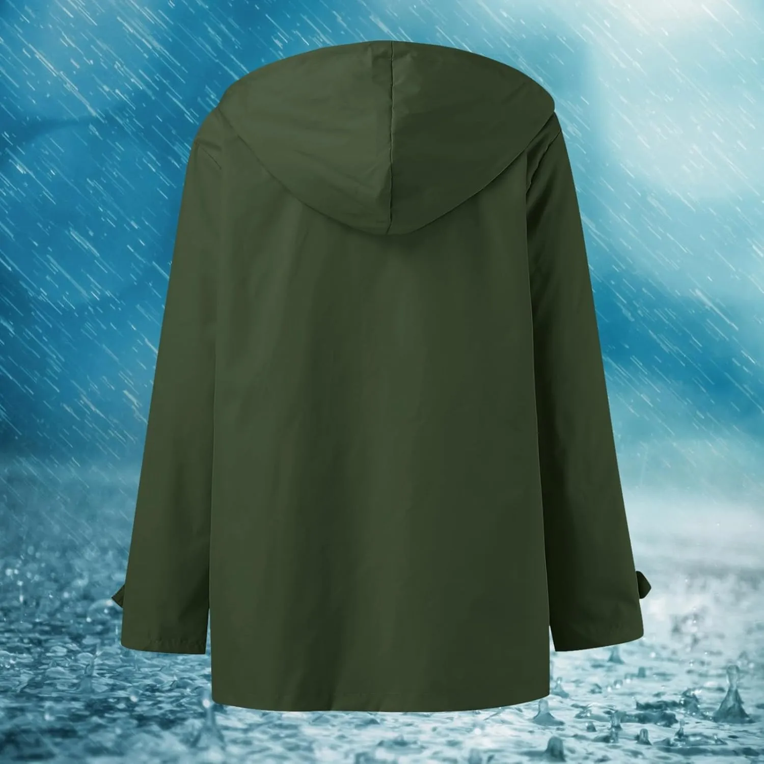 Rain Jacket Women 2024 Lightweight Raincoat Waterproof Windbreaker Trendy Climbing Outdoor Trench Coats Outerwear