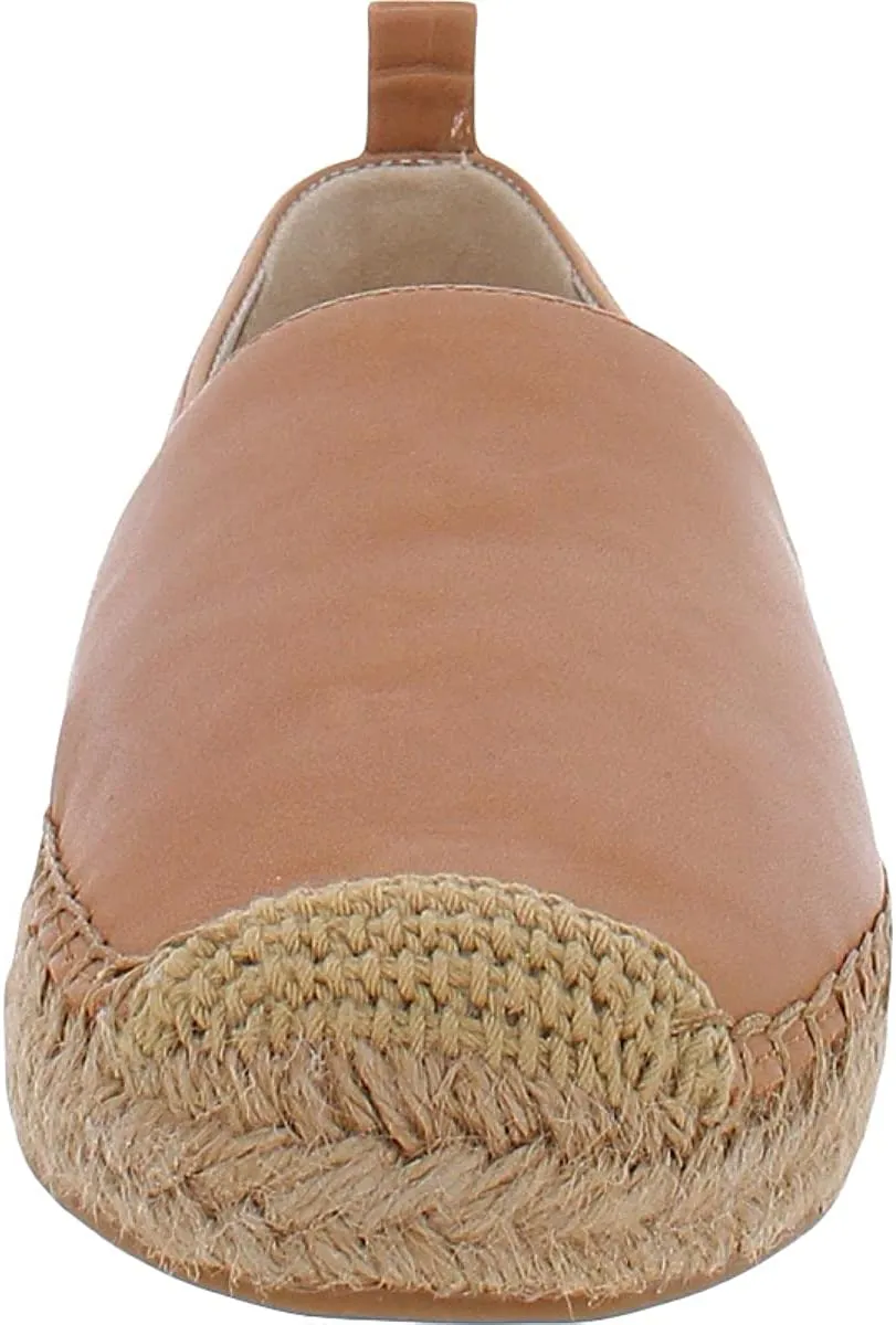 Sam Edelman Kenley Cuoio Brown Leather Rounded Toe Slip On Espadrilles Flats