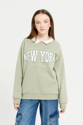 Senior Girls Green Twofer Varsity Sweatshirt