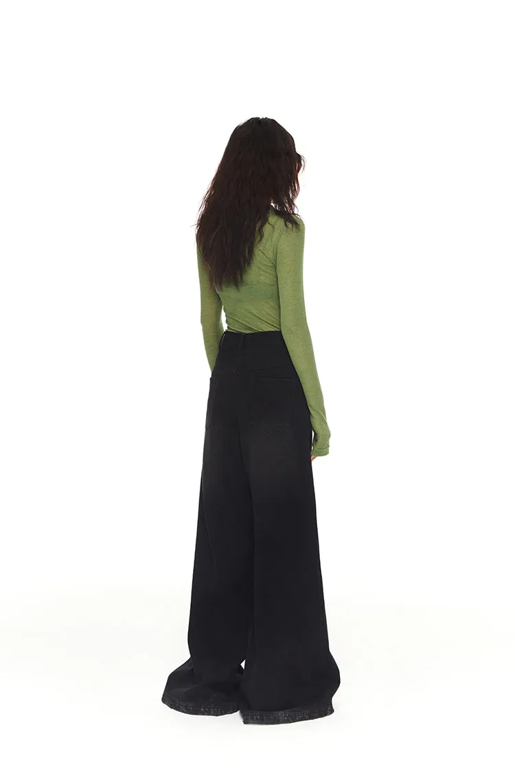 Skinny Semi High Neck Translucent Top