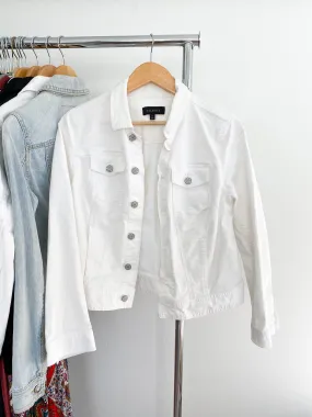 TALBOTS White Denim Jean Jacket size Medium