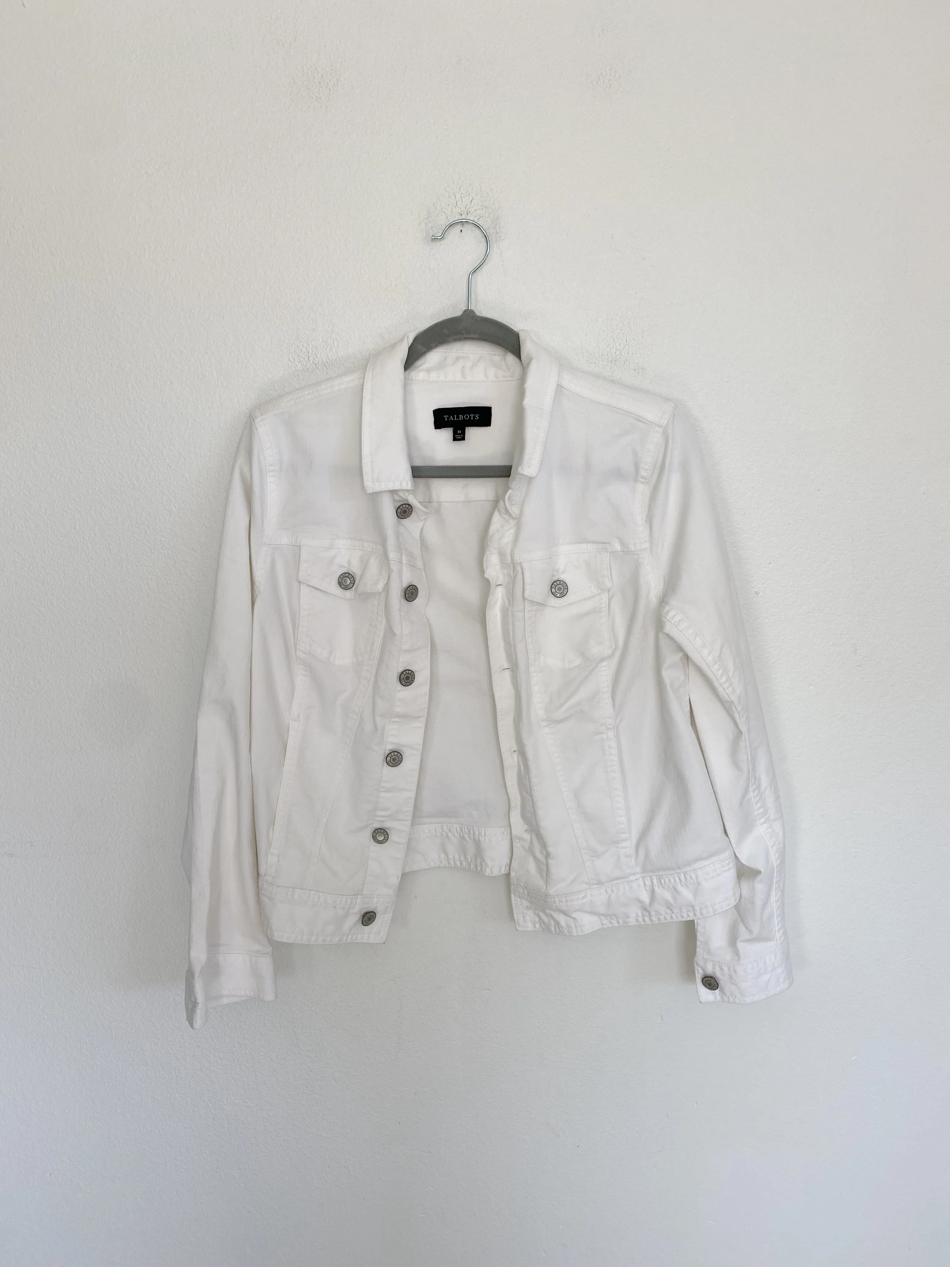 TALBOTS White Denim Jean Jacket size Medium