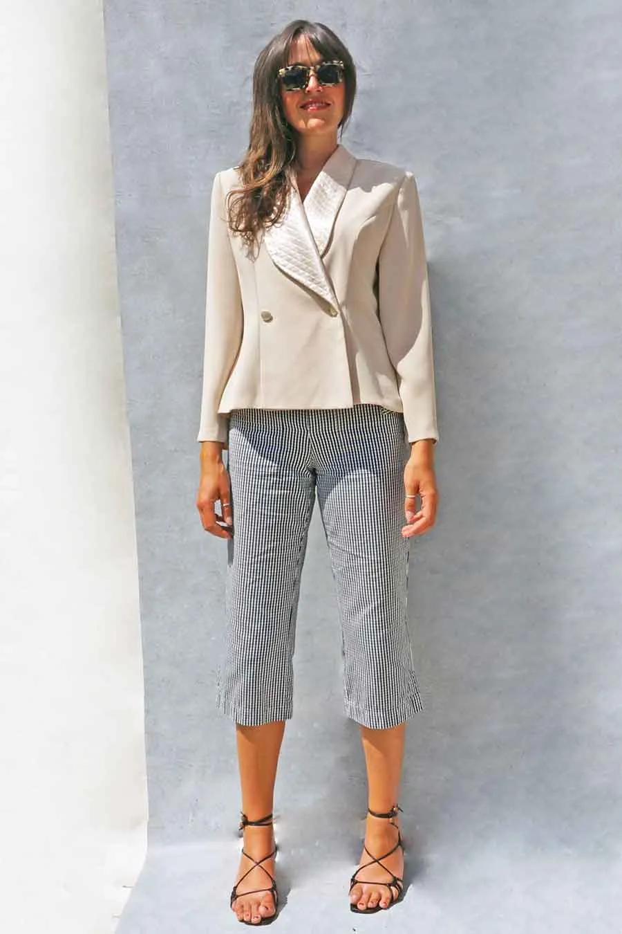 Vintage Joseph Ribkoff Cream Double-Breasted Blazer
