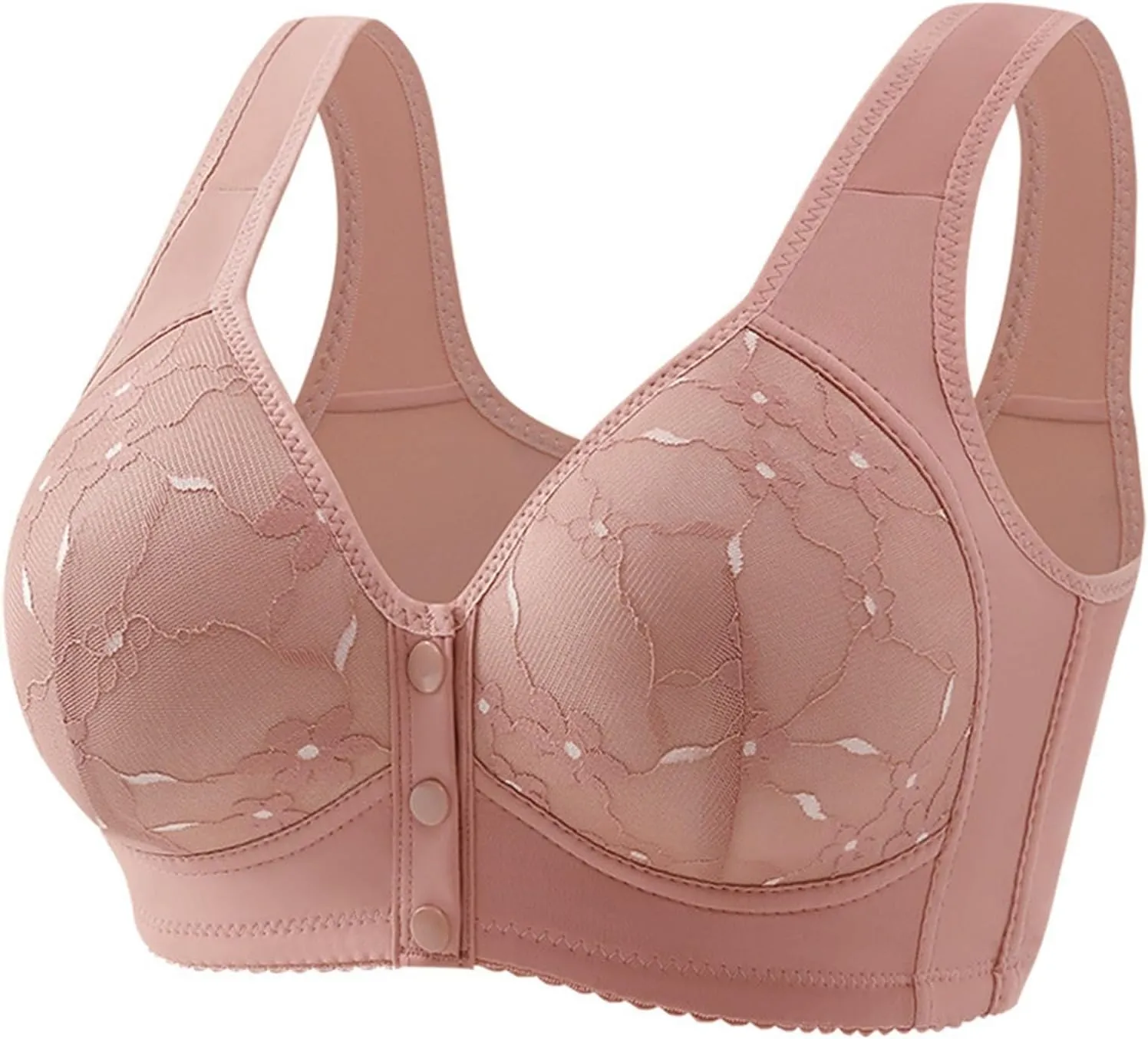 Womens Front Button Everyday Bra Cozy Convenient Sleep Cotton Bralettes Wirefree Going Out Athletic Casual Underwears