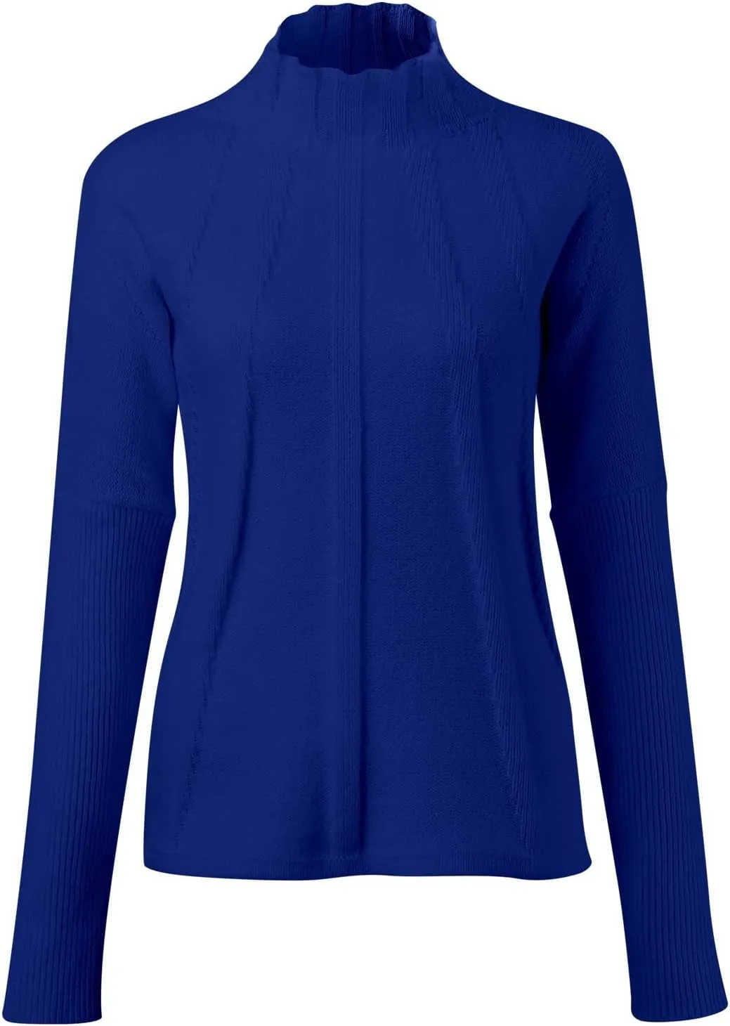 Womens Half Turtleneck Long Sleeve Fall Oversized Mock Neck A Shaped Woven Strip Sweater Pullover Sweater Top