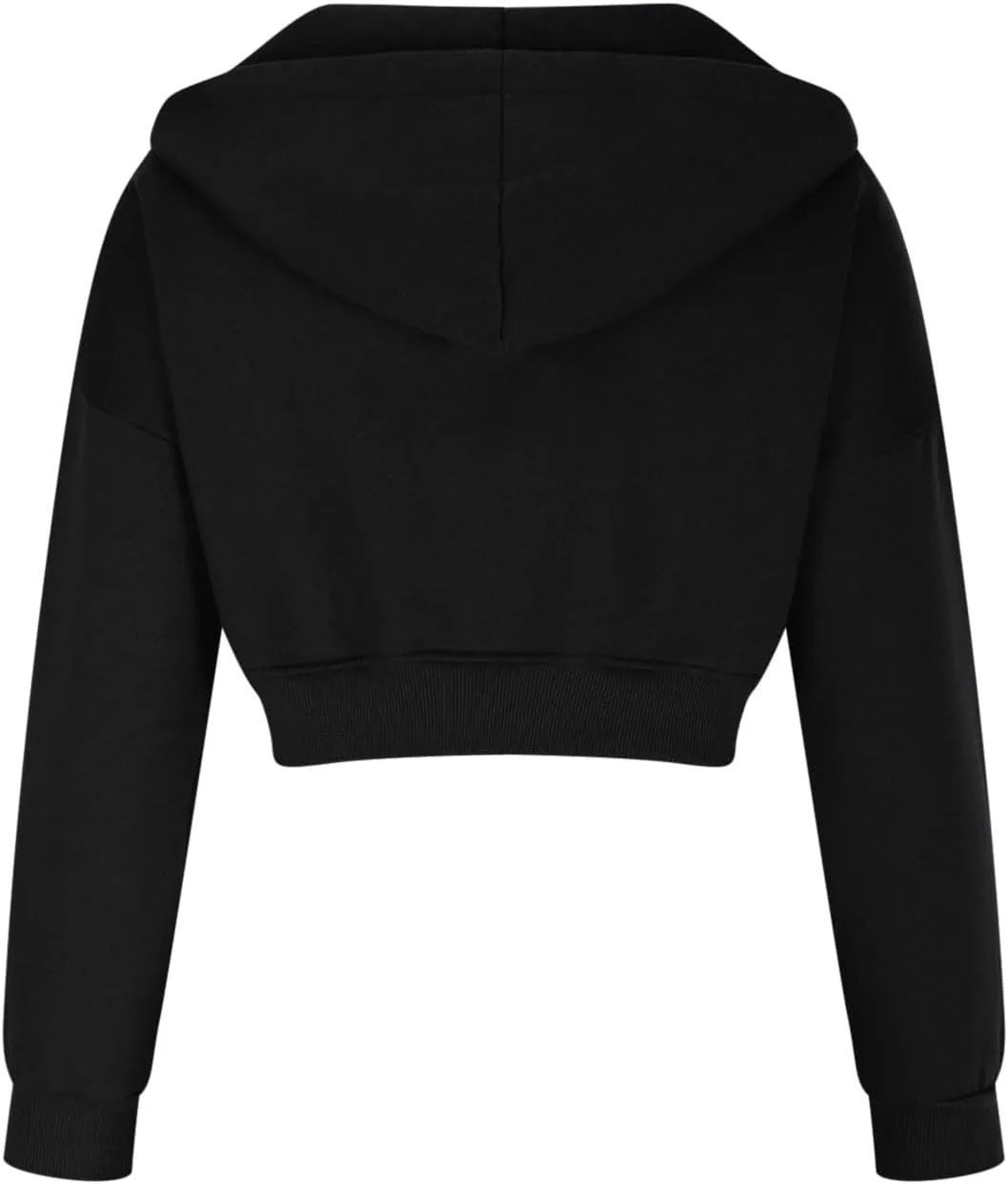 Womens Hooded Athletic Jackets Fashion Zip up Soild Color Cropped Hoodie Ladies Casual Long Sleeve Sweatshirt Coats