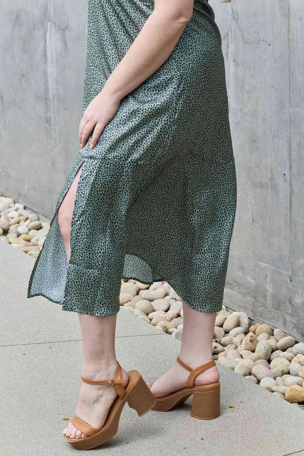Women's Jade By Jane Wild Thing Full Size Satin Midi Slit Dress
