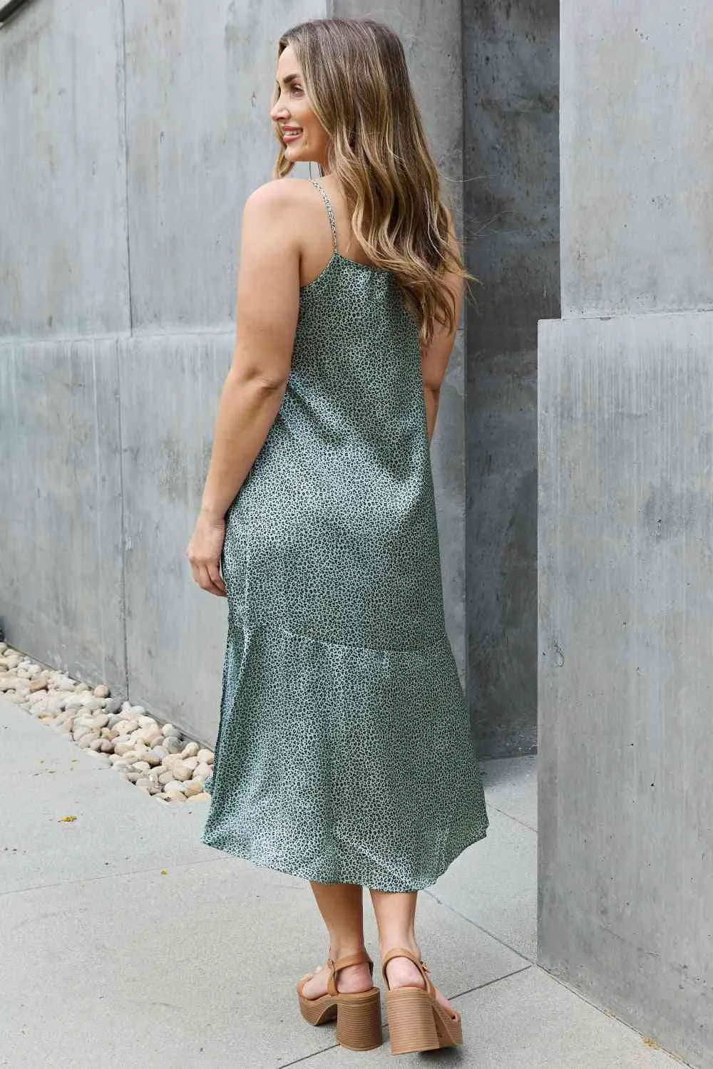 Women's Jade By Jane Wild Thing Full Size Satin Midi Slit Dress