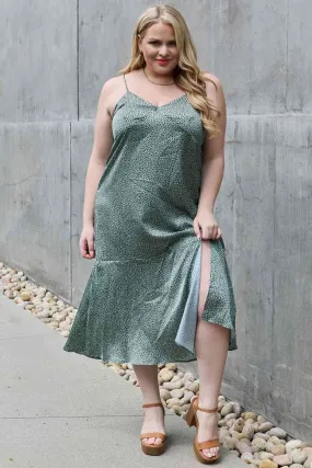 Women's Jade By Jane Wild Thing Full Size Satin Midi Slit Dress