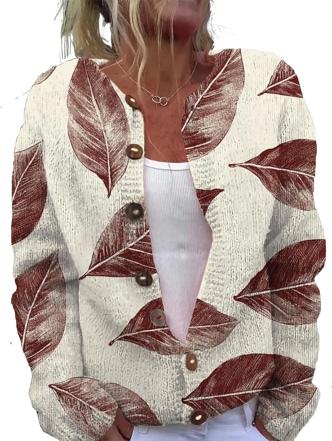 Womens Plus Size Cardigan Sweater Chunky Button Lightweight Casual Long Sleeve Winter Fall Sweater Tops