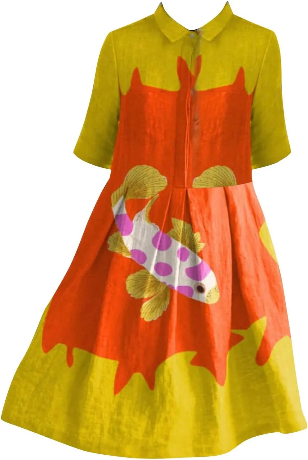 XOWRTE Womens Boho Floral Print Button Down Shirt Dresses with Pockets Summer Colorful Graphic Long Sleeve Midi Dress Long