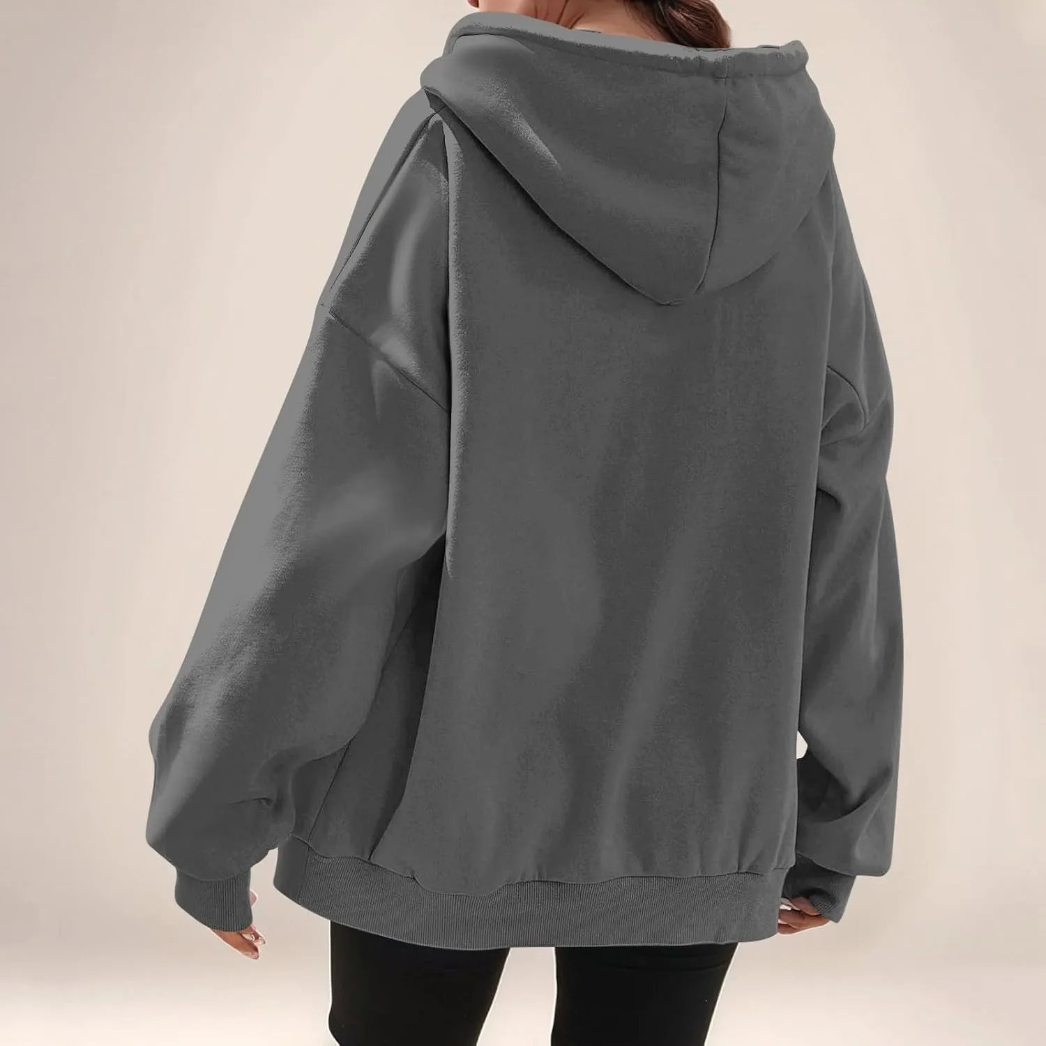 Zip Up Hoodie Women Comfy Oversized Hoodie Trendy Pocket Cute Hoodies Trendy Preppy Athletic Fleece Jacket Women