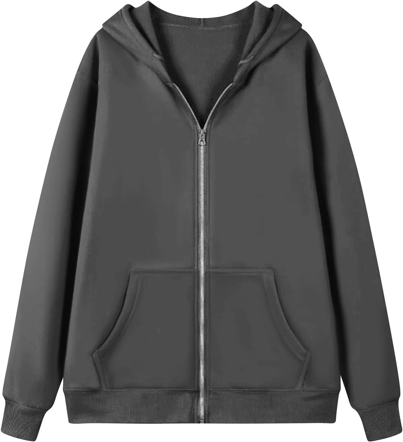 Zip Up Hoodie Women Comfy Oversized Hoodie Trendy Pocket Cute Hoodies Trendy Preppy Athletic Fleece Jacket Women
