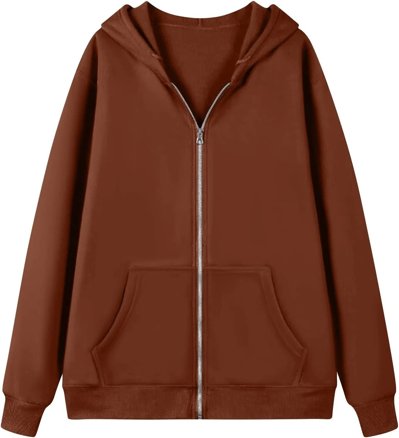Zip Up Hoodie Women Comfy Oversized Hoodie Trendy Pocket Cute Hoodies Trendy Preppy Athletic Fleece Jacket Women
